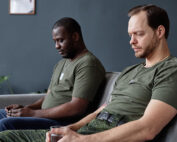 Two men struggling with mental health